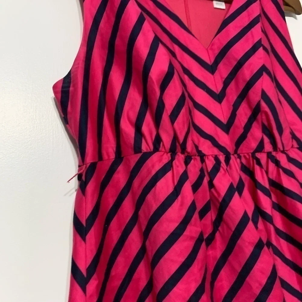 Motherhood Maternity Women’s Small Pink Navy Stripes Sleeveless A-Line Dress S - Picture 7 of 9